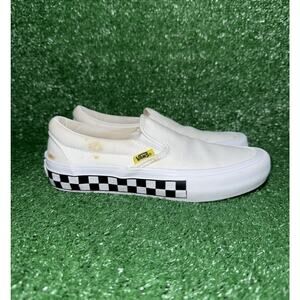 Vans Classic Slip on Sidewall Checkerboard White Black Shoes Women’s Size 6